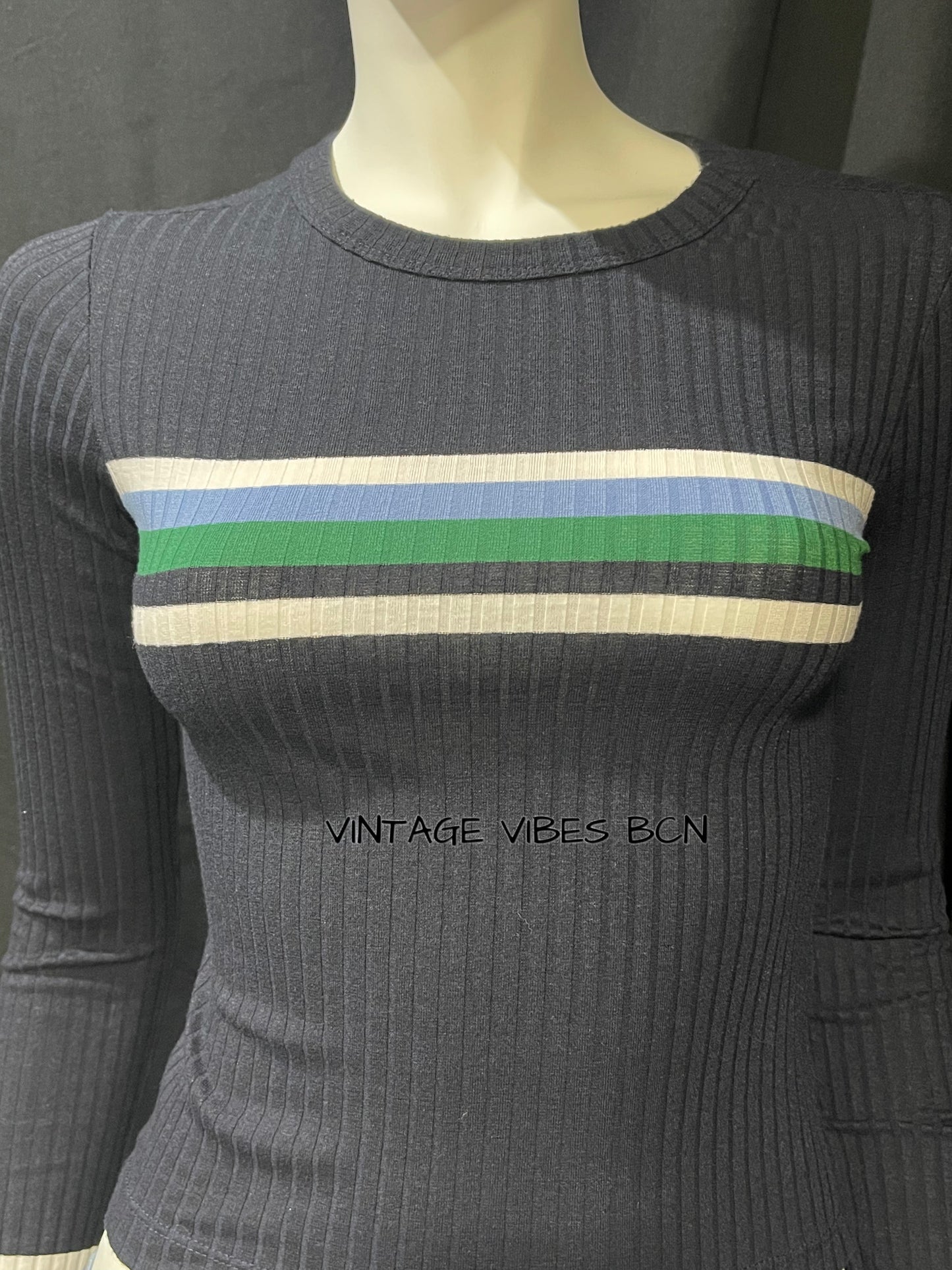 Camiseta vintage cropped canalé