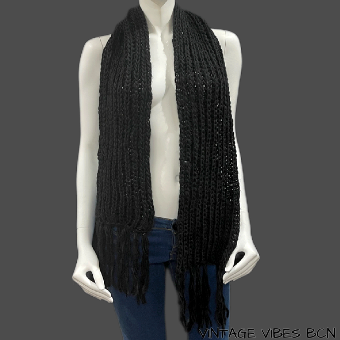 Bufanda trenzada negra