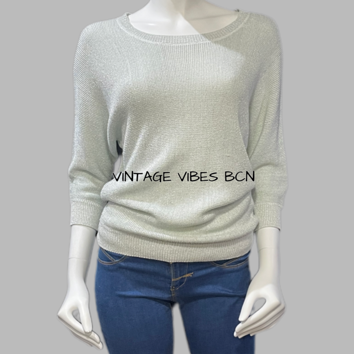 Jersey básico gris efecto brillo