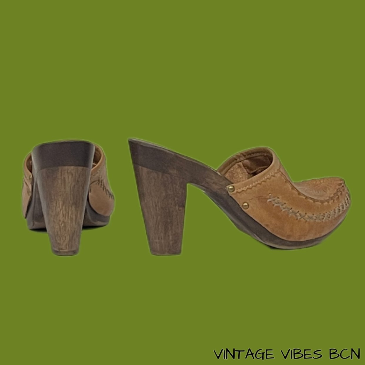 Zuecos de tacón de madera BRONX