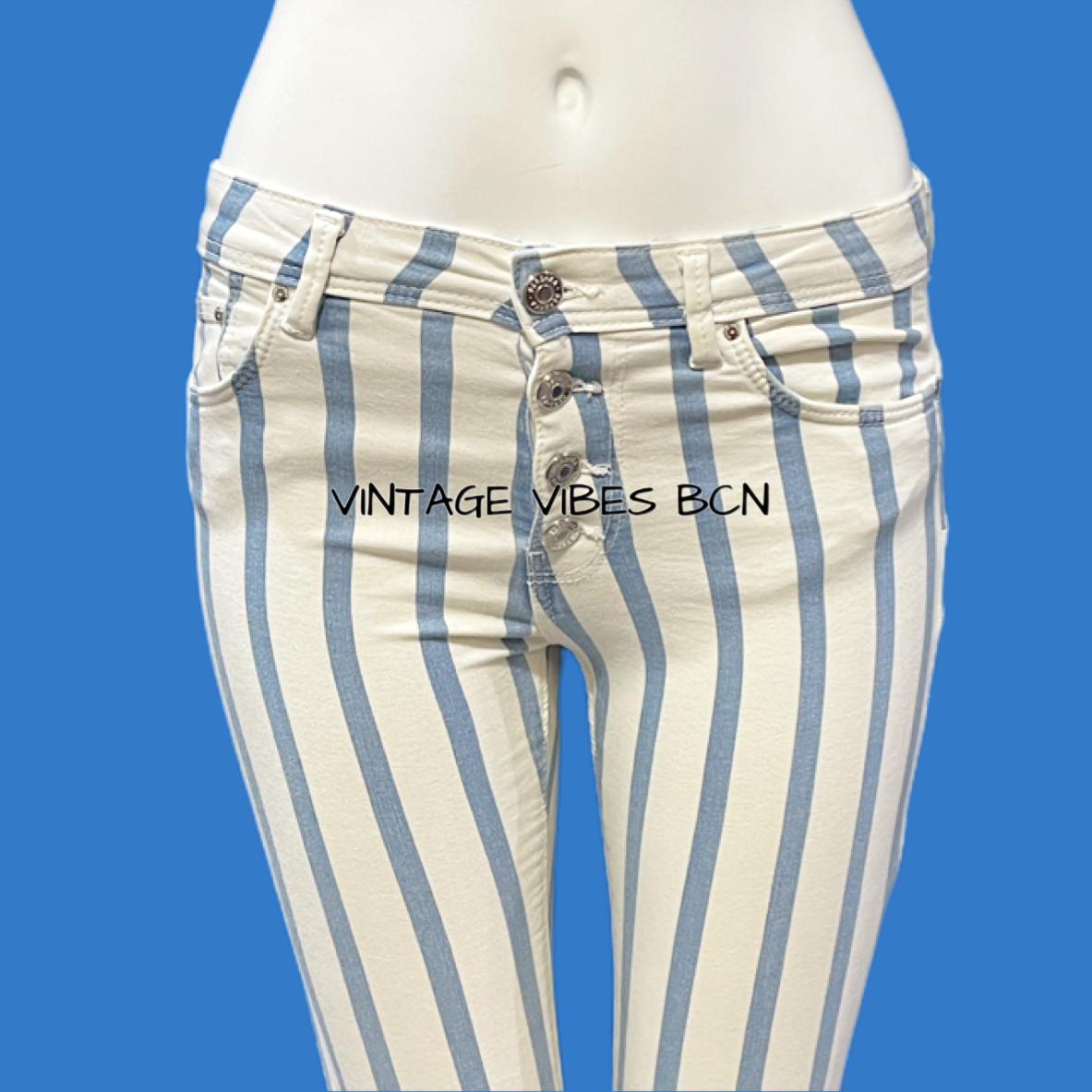 Pantalón pitillo elástico rayas BSK