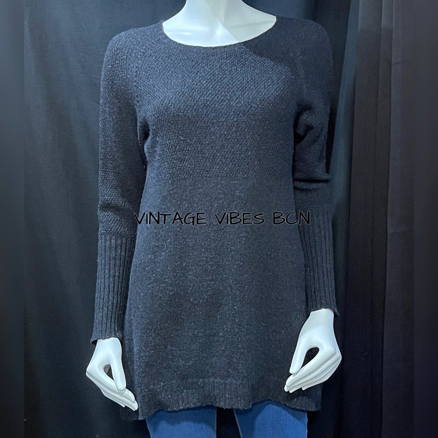 Jersey básico largo gris