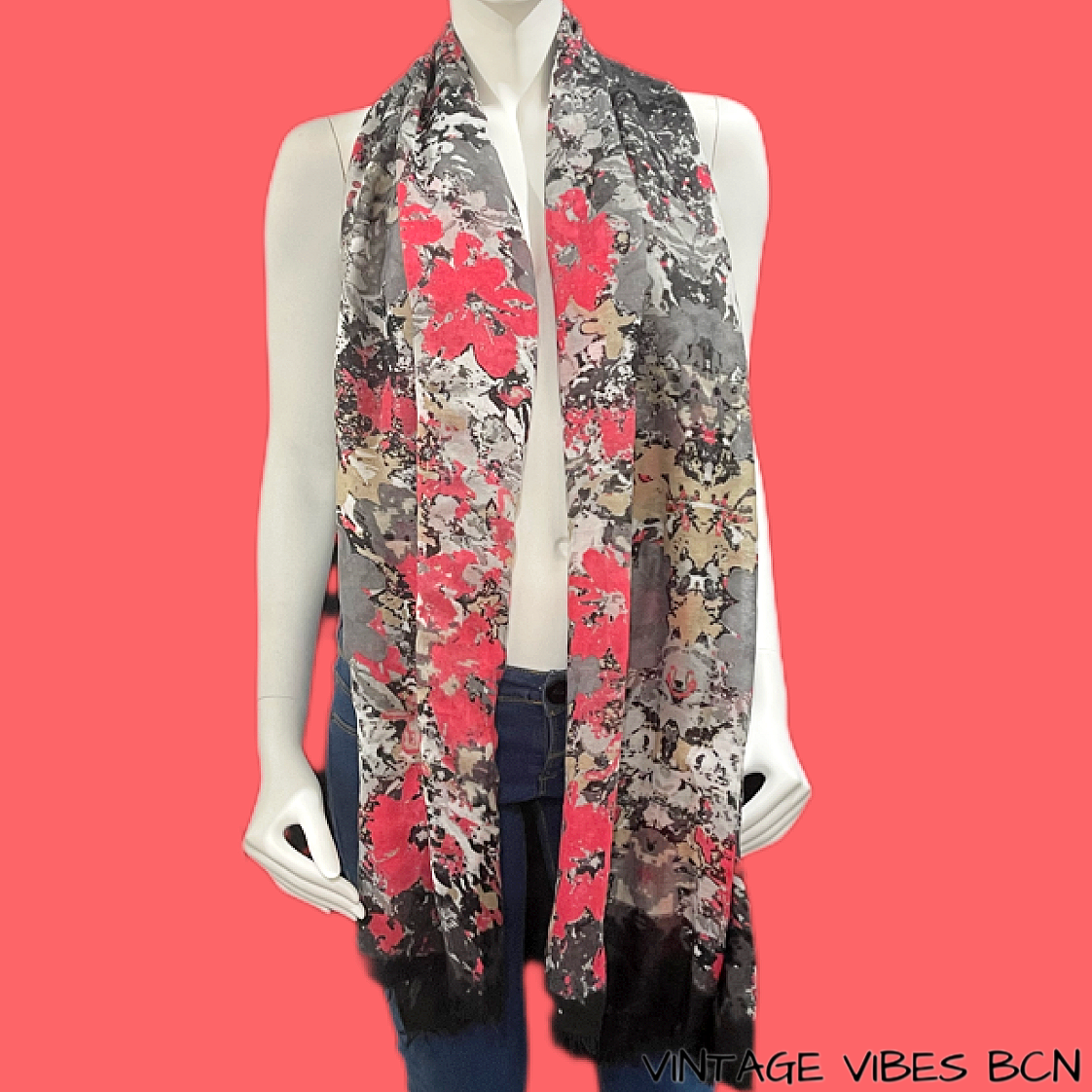 Pañuelo largo floral ZARA