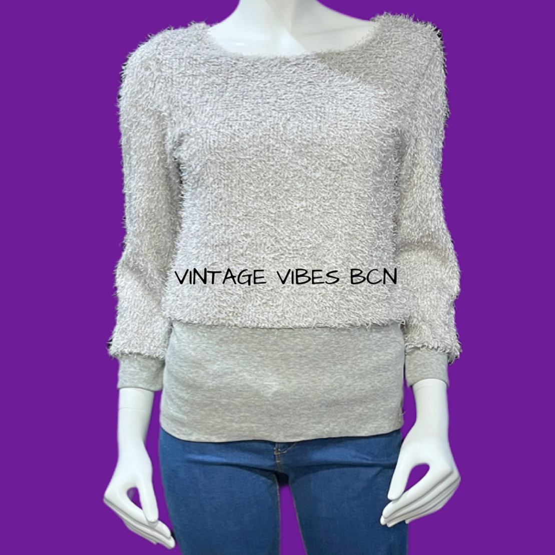 Jersey gris efecto pelo