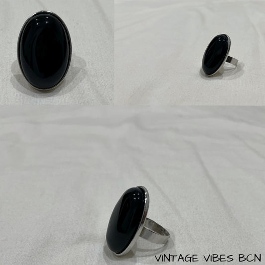 Anillo piedra negra