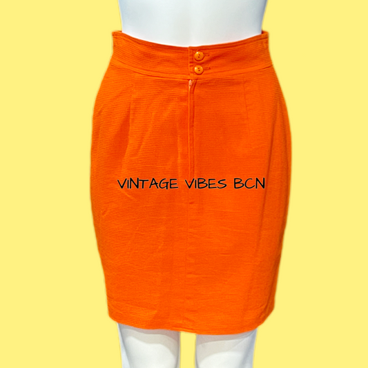 Falda vintage de tubo naranja