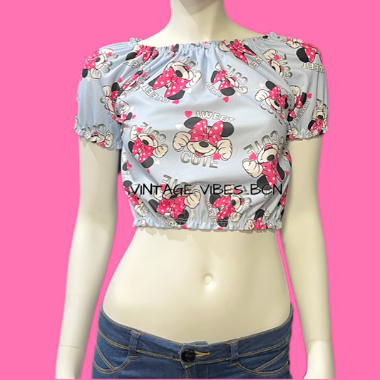 Camiseta vintage cropped Disney Minnie Mouse