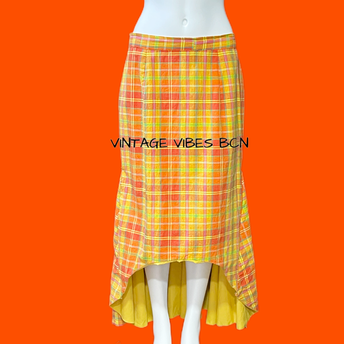 Falda vintage cuadros 70’s