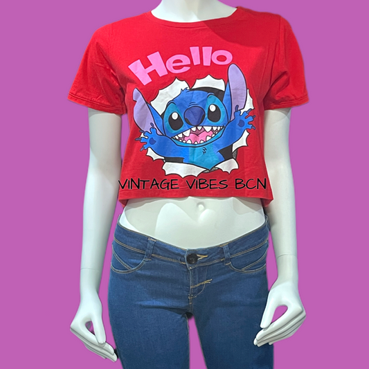 Camiseta cropped Disney Lilo & Stitch