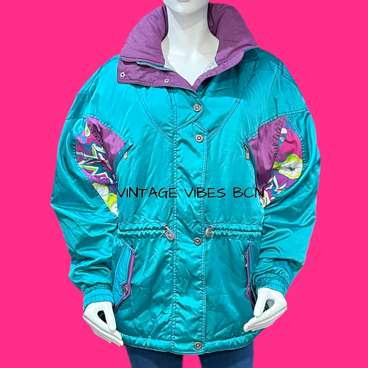 Chaqueta Ski vintage acolchada con capucha LAFONT 80’s