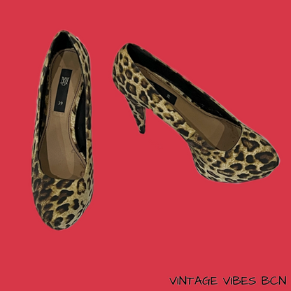 Zapatos de tacón y plataforma Animal Print Leopardo MANGO